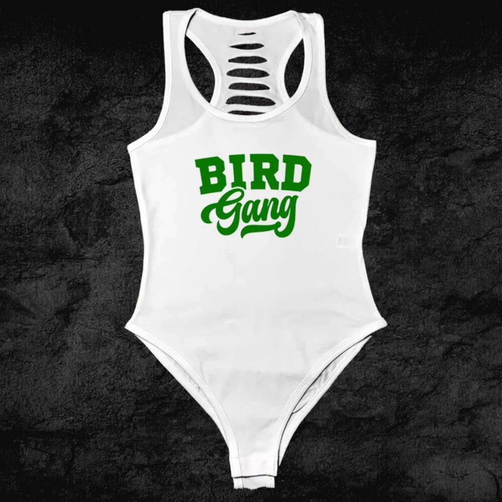 Green/White Bird Gang/Eagle Nation Handmade Bodysuit, Football Gameday Ouffit